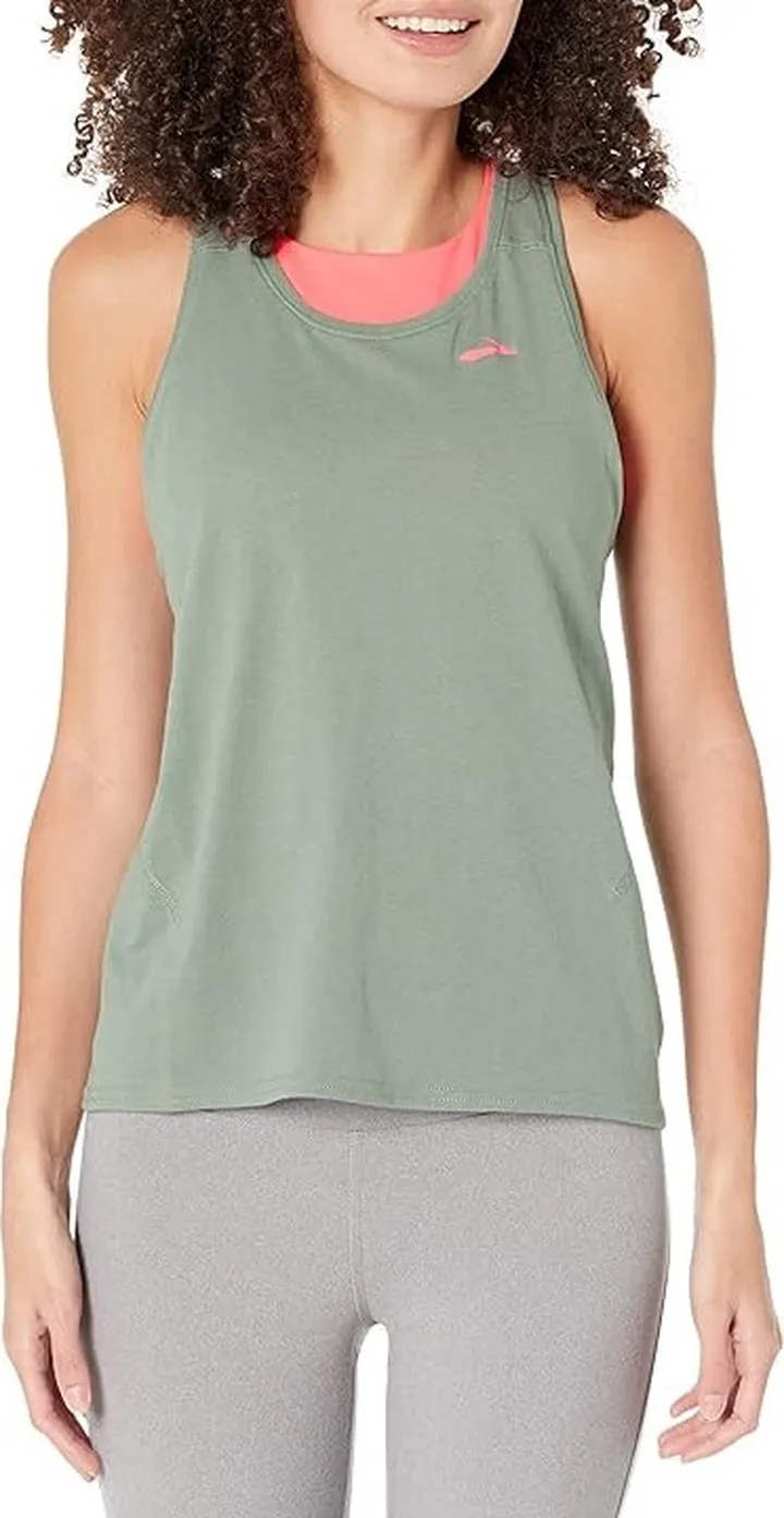 Brooks Distance Tank 2.0 (Dark Pebble) Women's Clothing