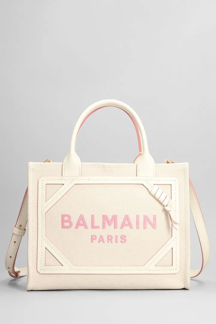 Hand Bag In White Cotton