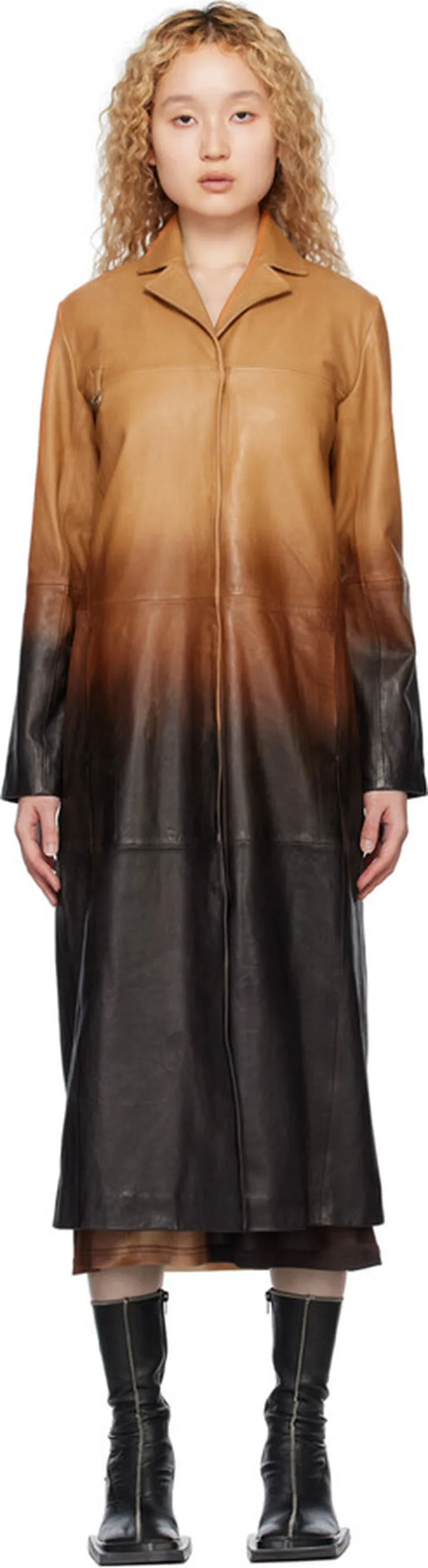 Saks Potts Brown Gitte Leather Coat