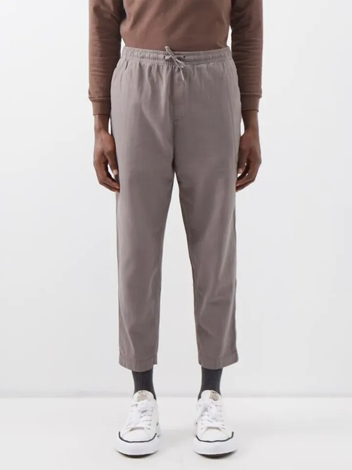 Alva Cotton-herringbone Cropped Trousers