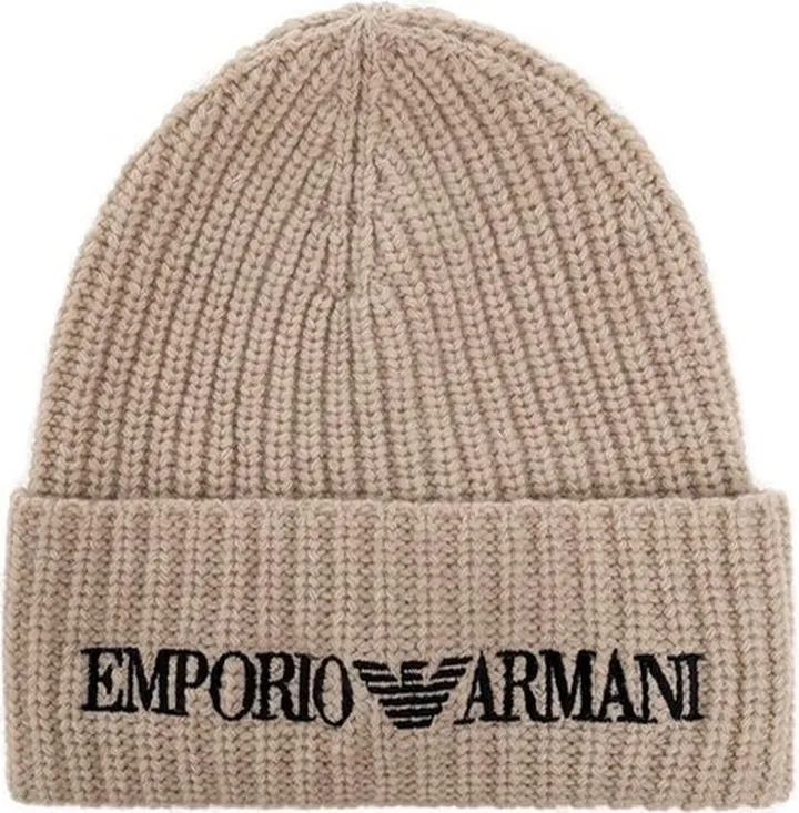 Emporio Armani Logo-Embroidered Knitted Beanie