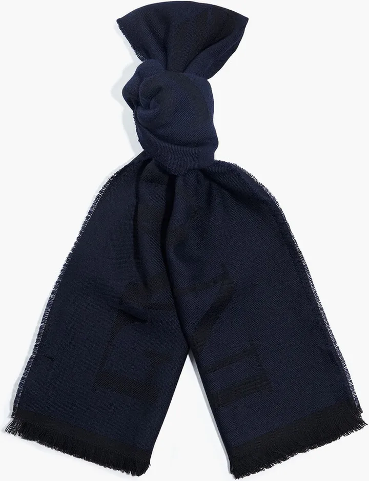 Jacquard-knit wool-blend scarf