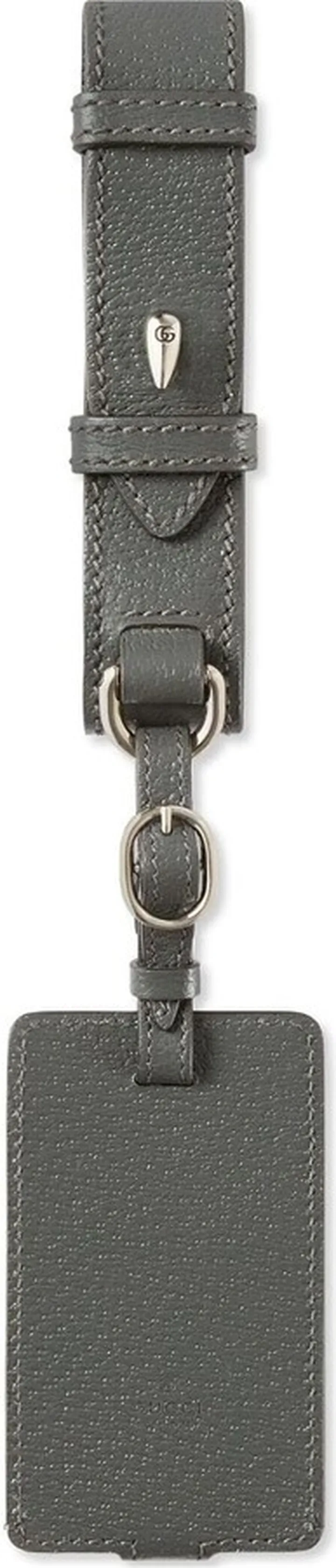 Debossed-Logo Leather Travel Tag