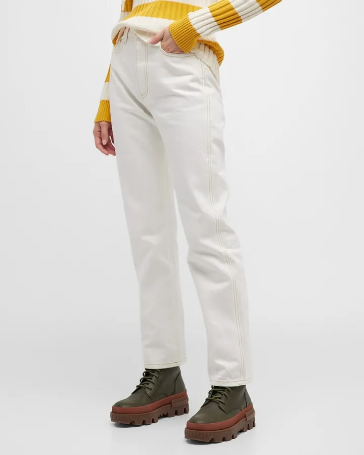 Leather Straight-Leg Trousers