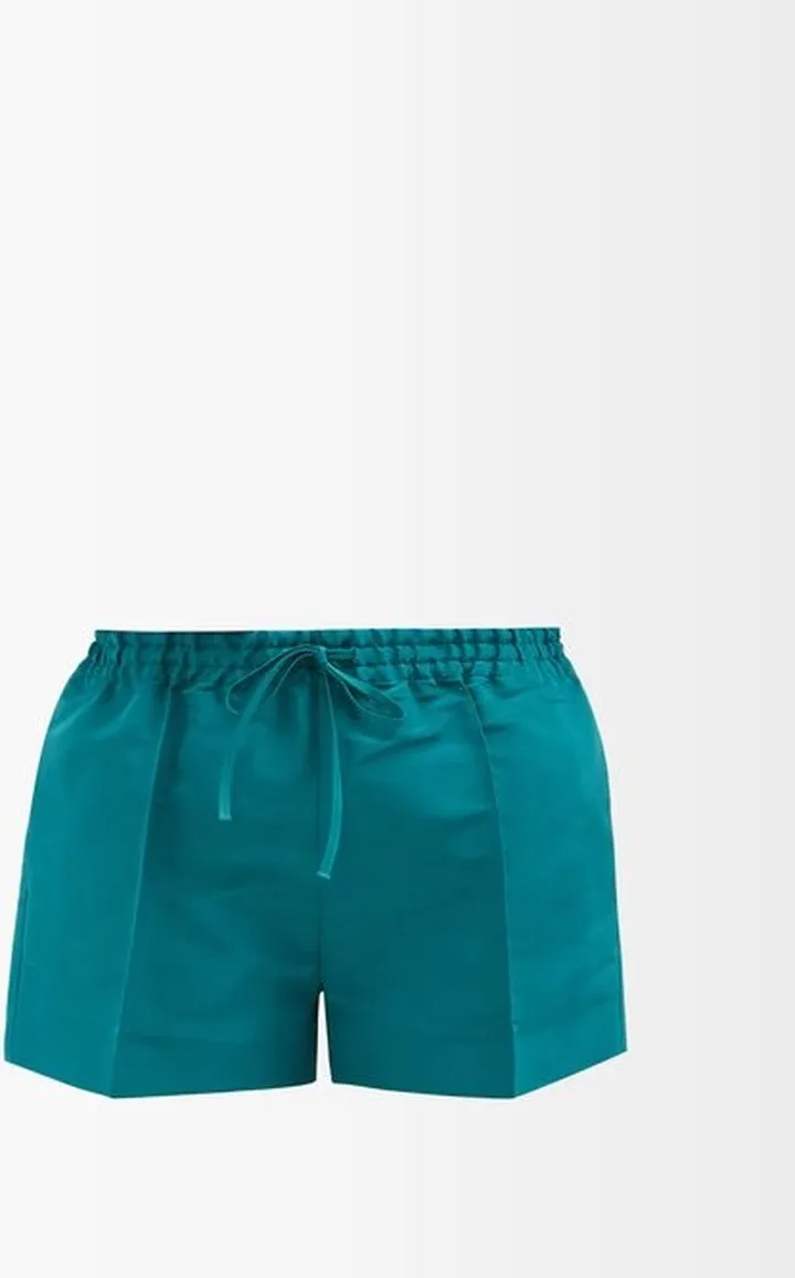 Drawstring-waist Silk-faille Shorts