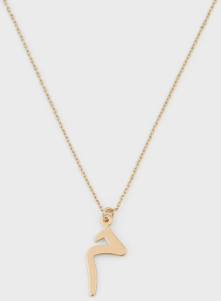 Arabic Initial "M" Necklace