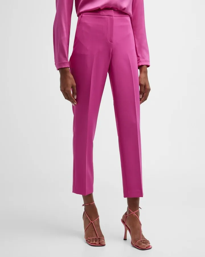 Alexi Cropped Straight-Leg Twill Pants