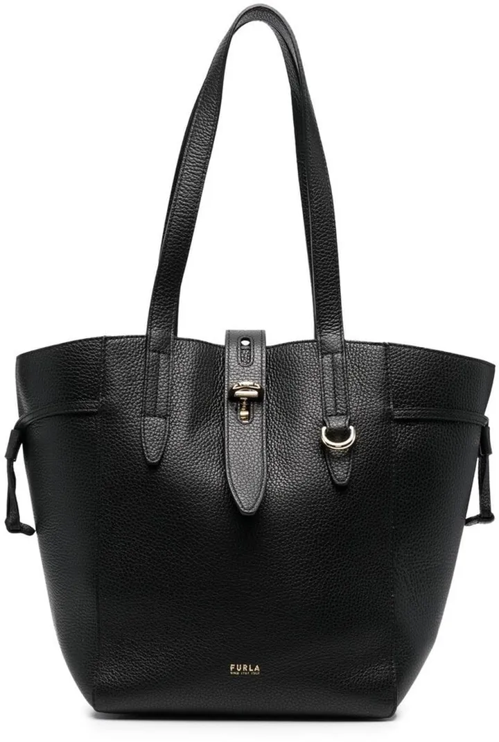 Net leather tote bag