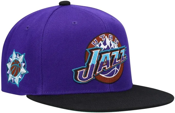 Men's Mitchell & Ness Purple and Black Utah Jazz Hardwood Classics Snapback Hat