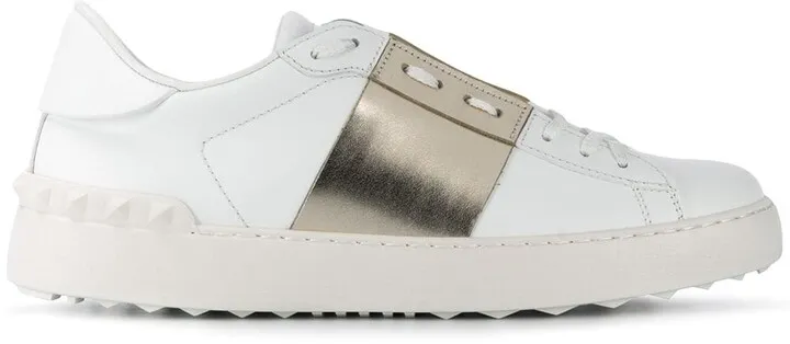 Open leather trainers