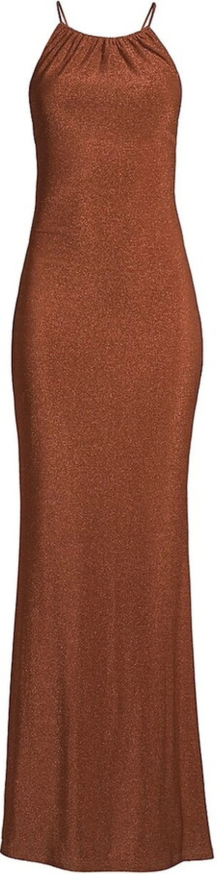 Queenie Shimmer Halter Dress