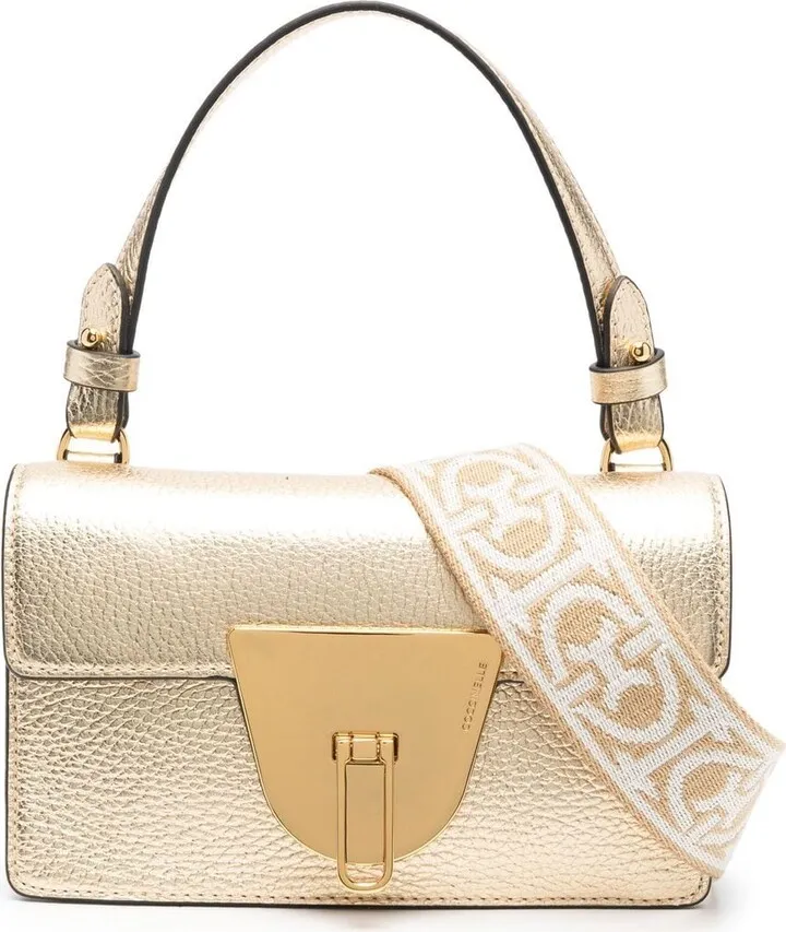 Logo-Engraved Leather Shoulder Bag