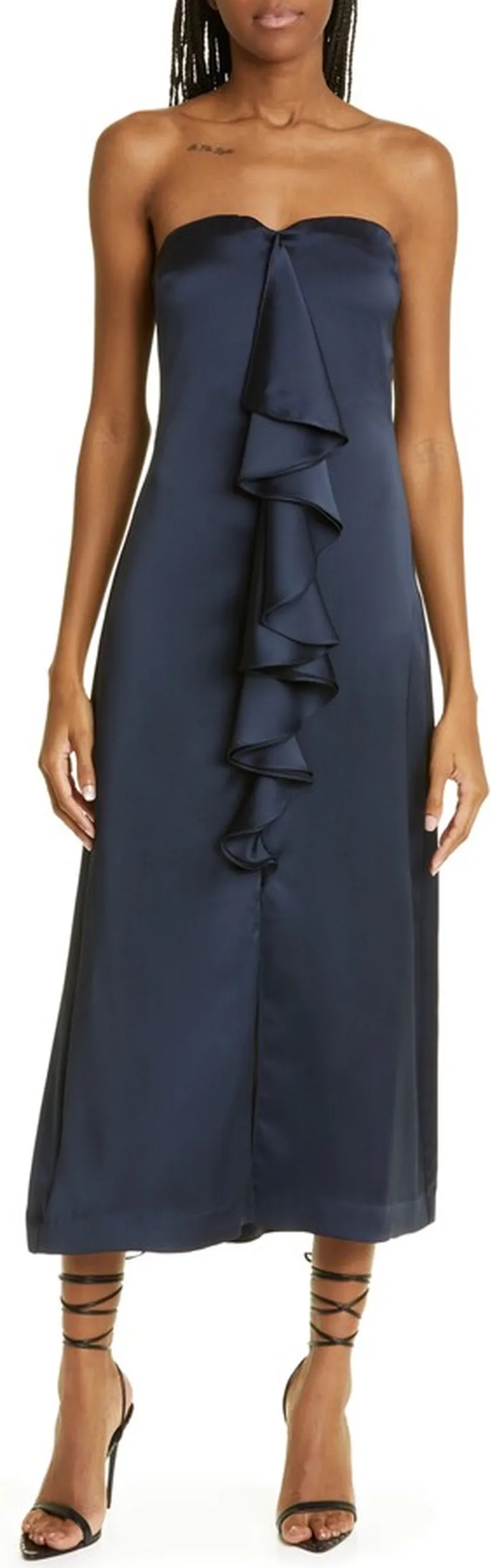 Venice Ruffle Strapless Gown