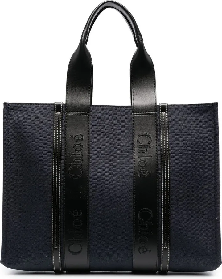 Woody Large denim tote bag
