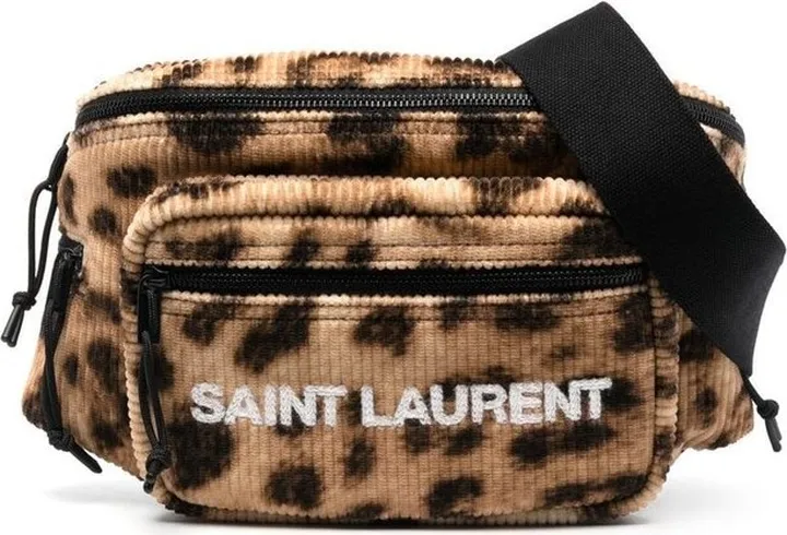 Saint Laurent Leopard-Printed Corduroy Belt Bag