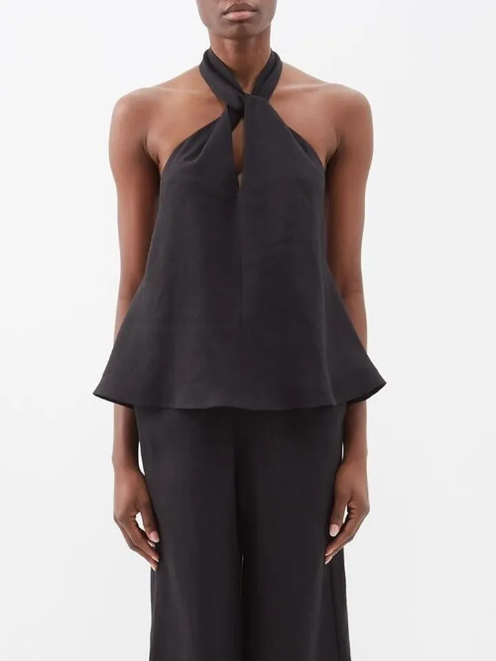 Luna Organic-linen Halterneck Top