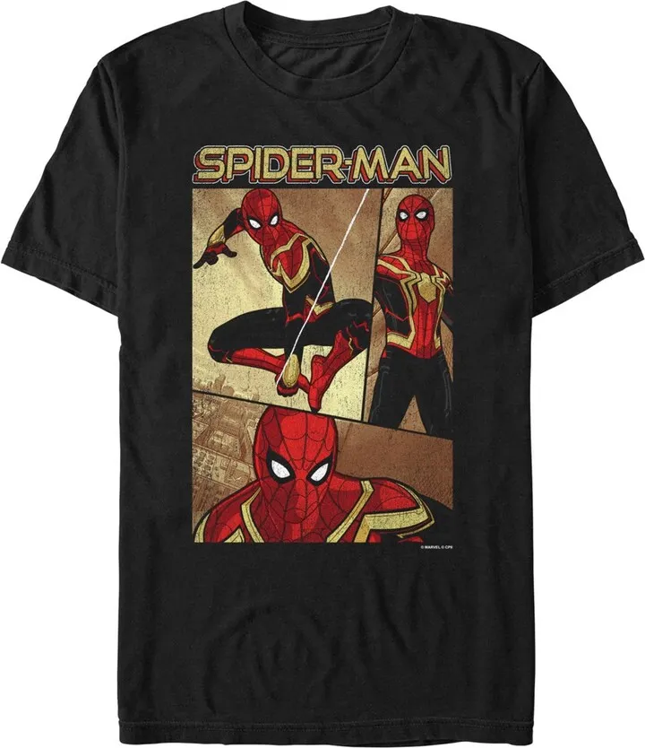 Men's Marvel Spider-Man: No Way Home Three Panel Poster T-Shirt - Black - Large