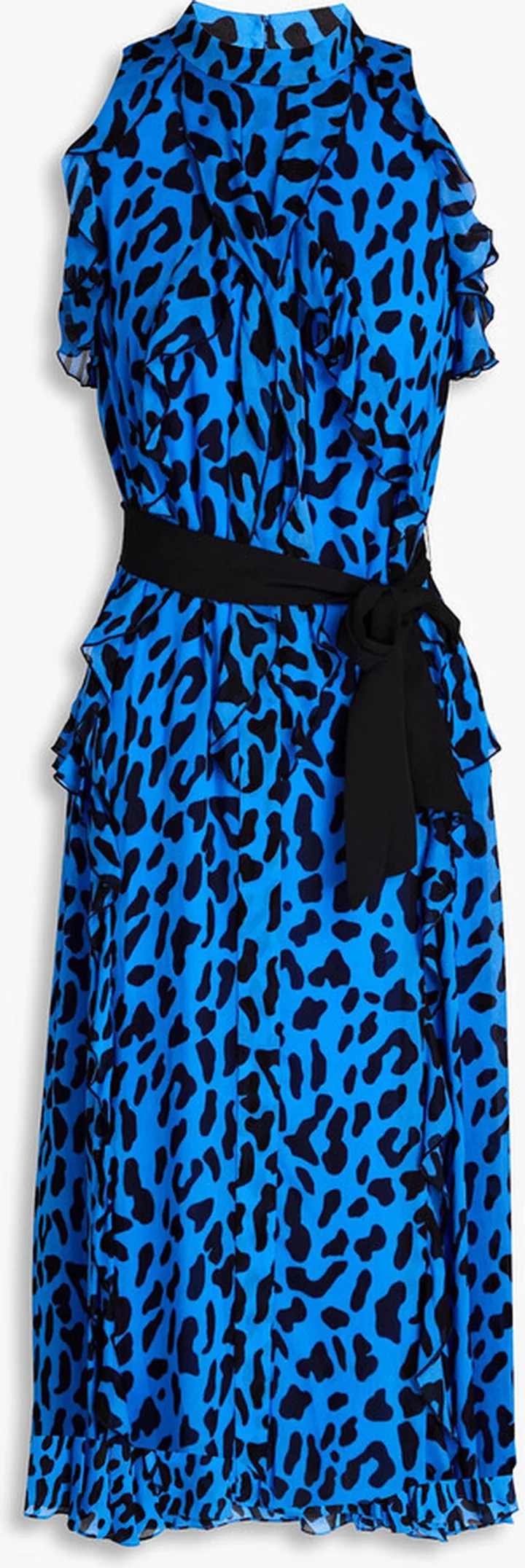 Trudy ruffled leopard-print georgette midi dress