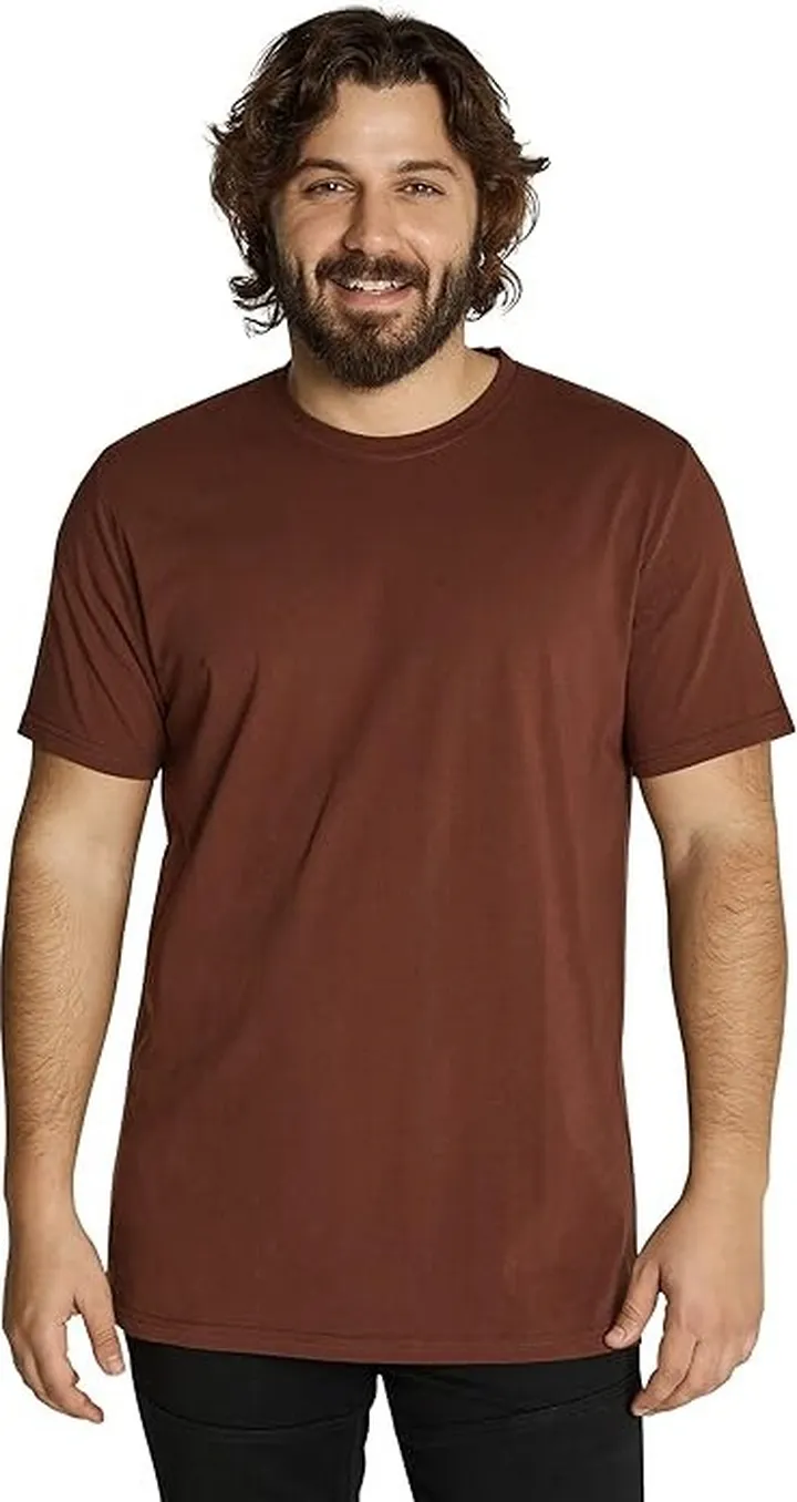 Johnny Bigg Big Tall Essential Longline Scoop Tee (Bordeaux) Men's Clothing
