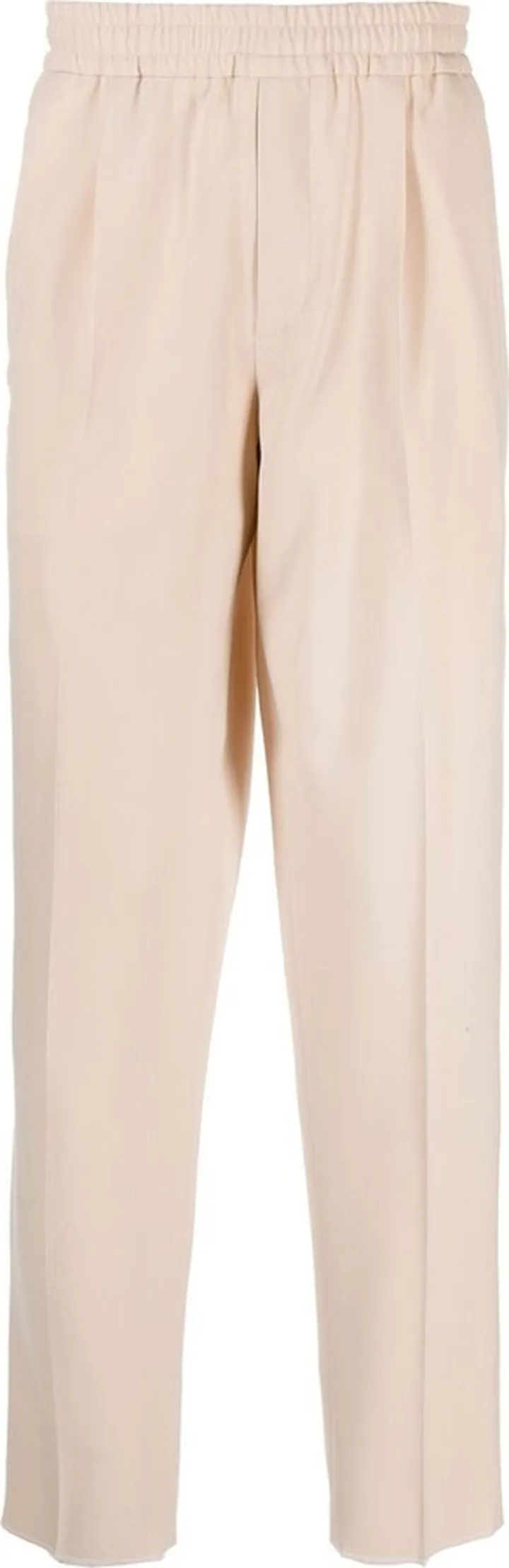 Elasticated-Waistband Tapered Trousers