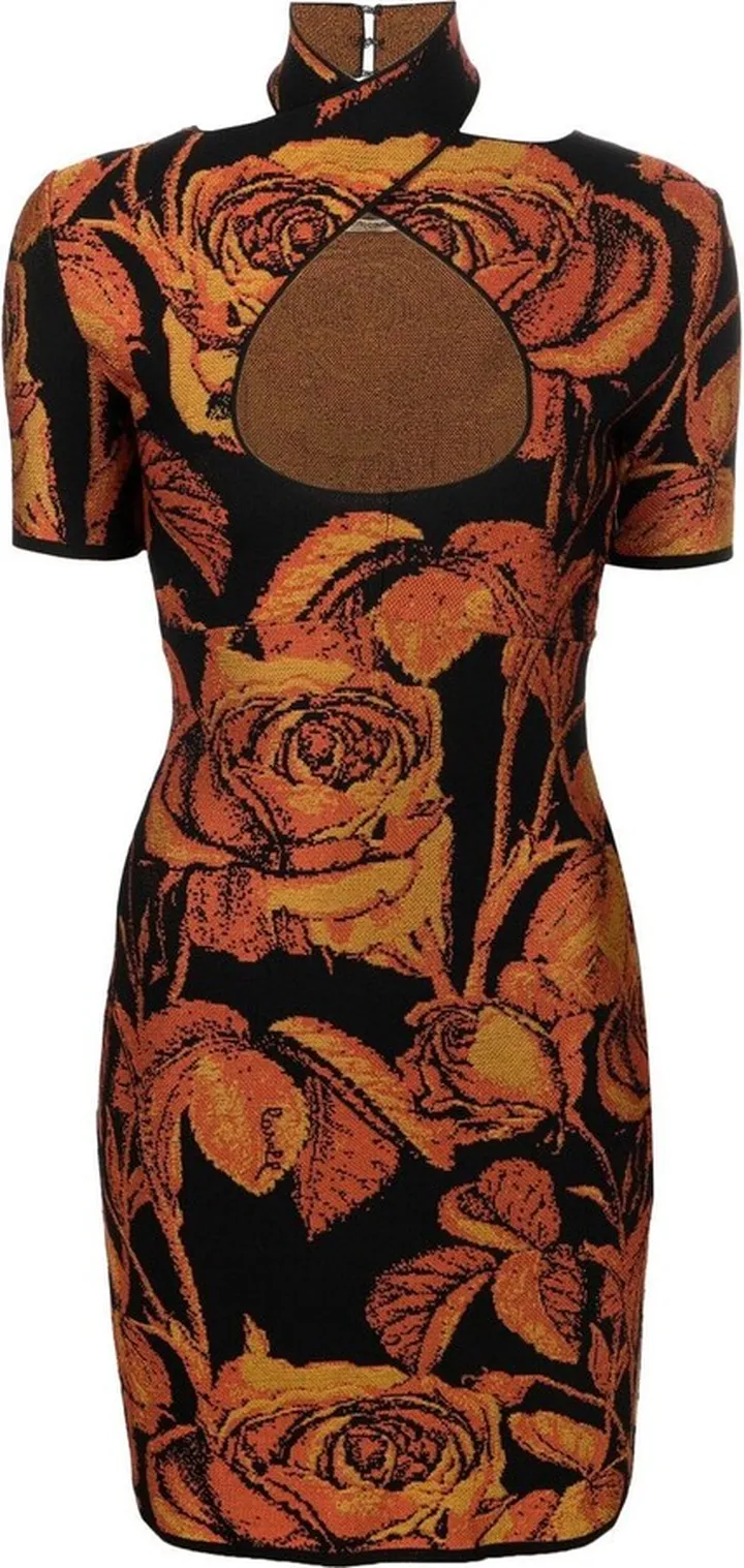 Floral Jacquard Mini Dress