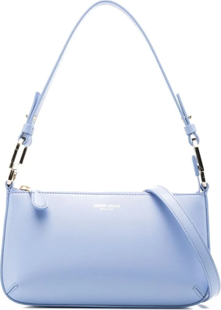 Logo-Stamp Leather Shoulder Bag