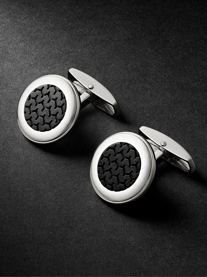 Mille Miglia Stainless Steel and Rubber Cufflinks