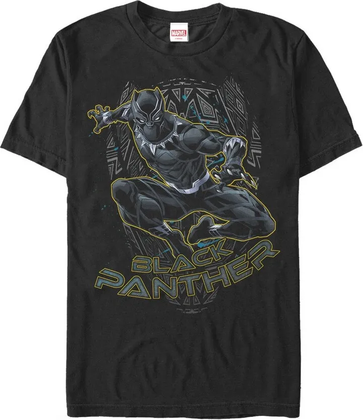 Men's Marvel Black Panther Mask Outline T-Shirt - Black - 4X Large