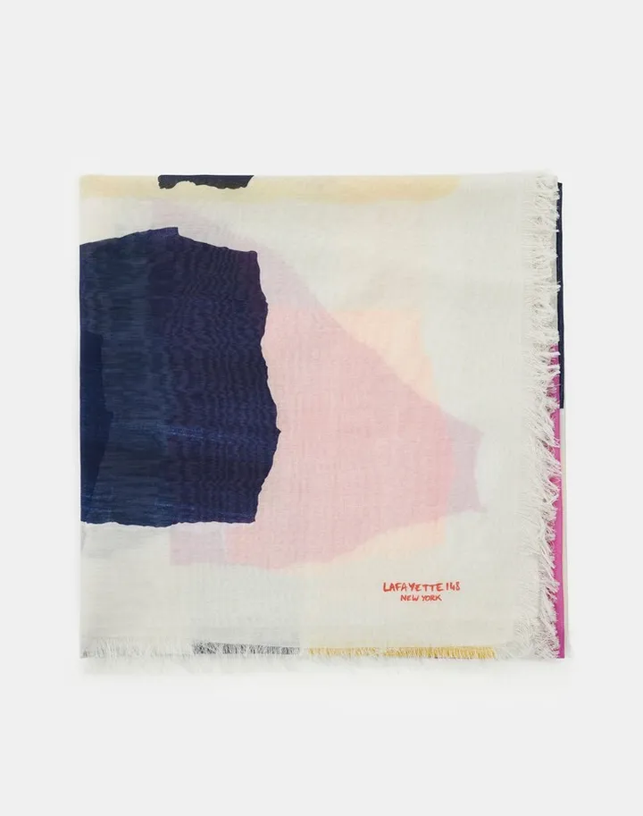 Papier Print Cotton Silk Scarf