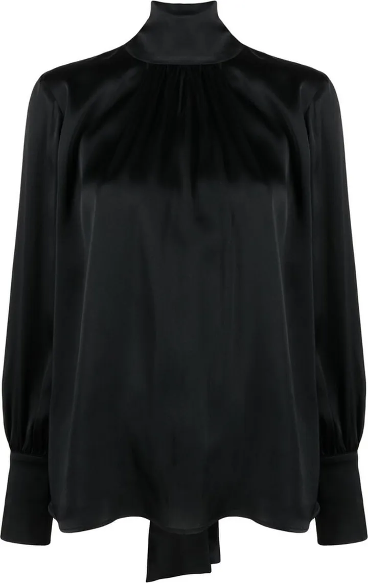 Halterneck Long-Sleeve Blouse