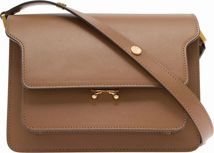Marni Woman's Brown Leather Crossbody Bag