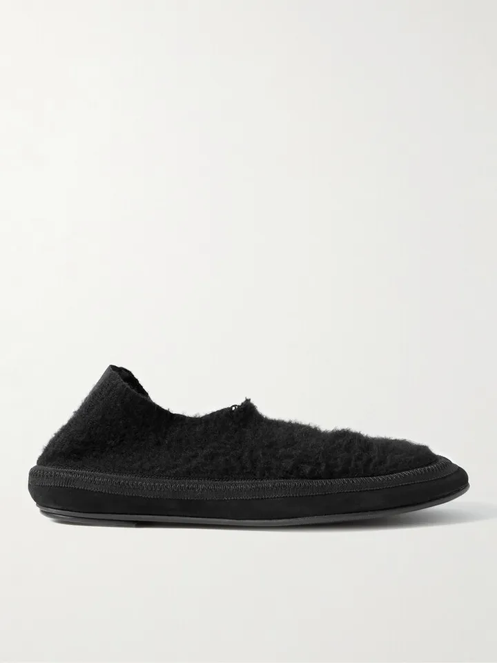 Brushed-Cashmere Slippers
