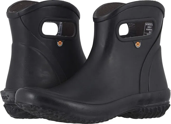 Bogs Patch Ankle Boot Solid (Black) Women's Shoes