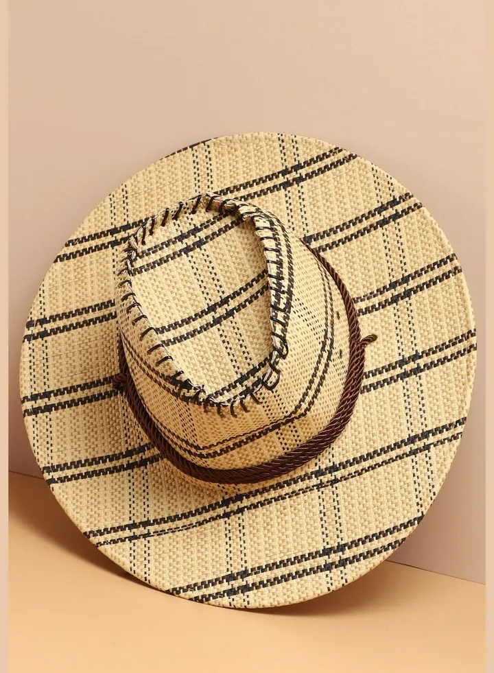 Casual Checkered Fedora Hat For Women