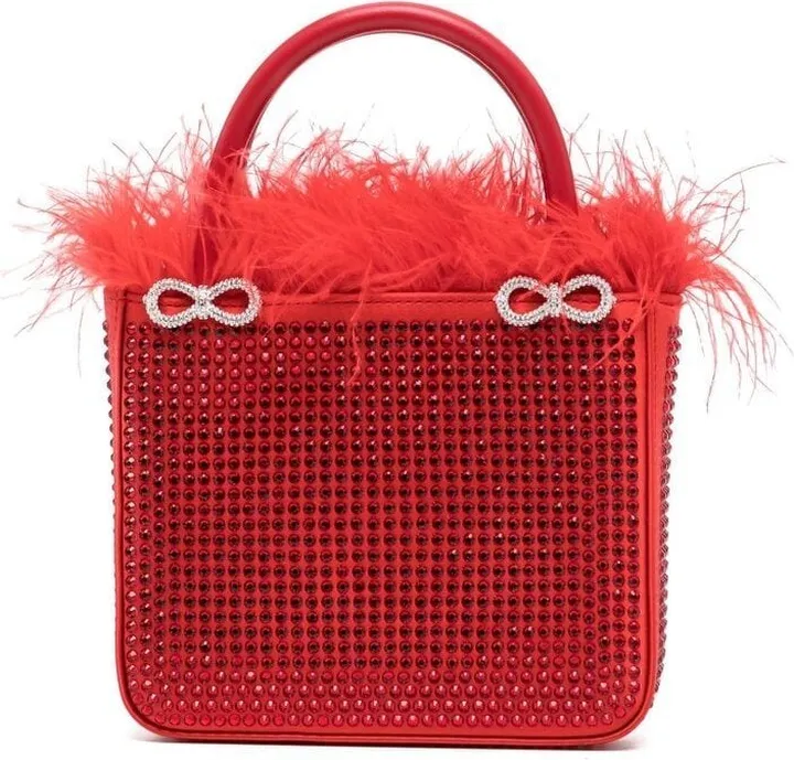 Feather-Trim Mini Bag