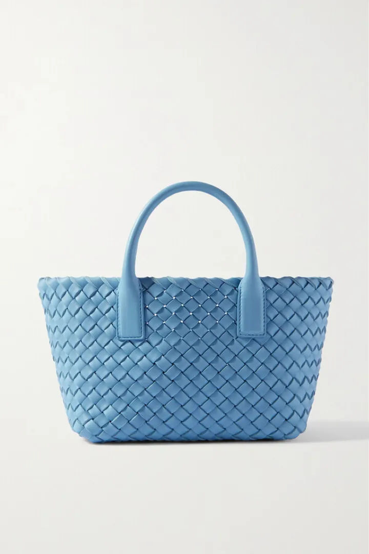 Bottega Veneta - Cabat Mini Intrecciato Leather Tote - Blue