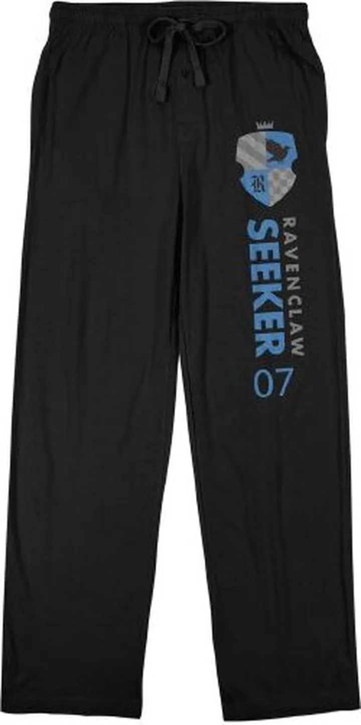 Harry Potter Ravenclaw Seeker Athletic Crest Men’s Black Sweatpants-Medium
