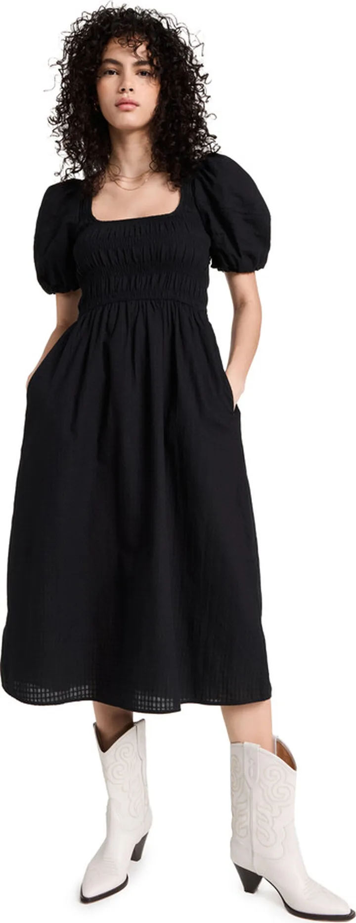 Madewell Lucie Puff-Sleeve Midi Dress