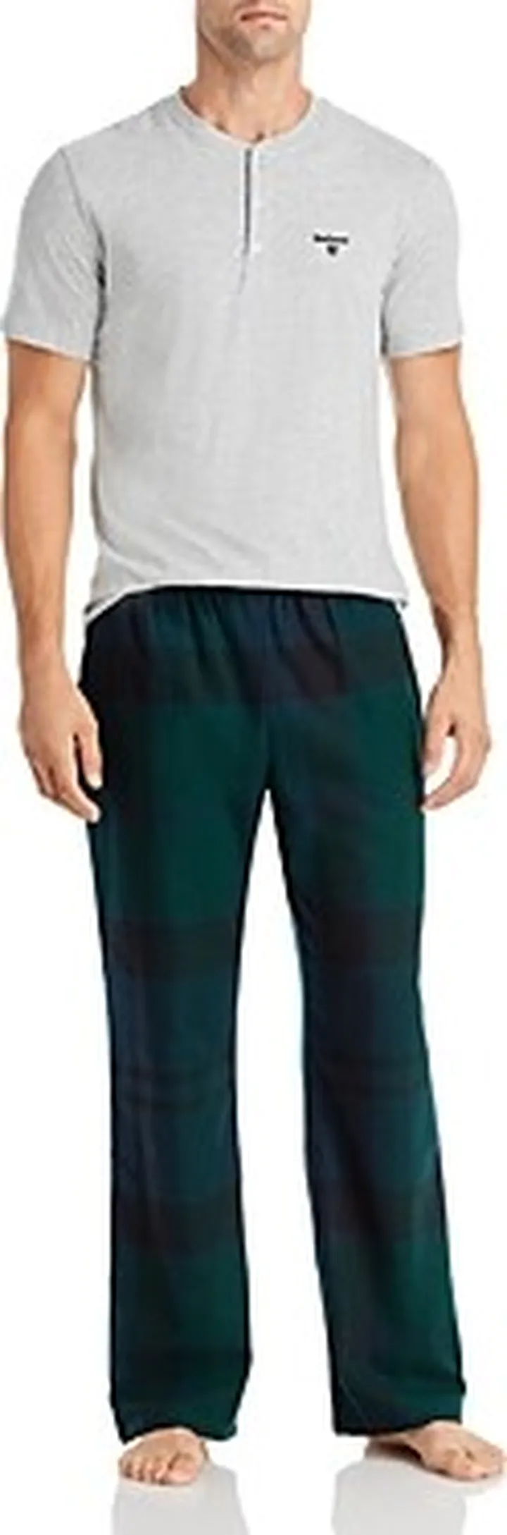 Barbour Stirling Cotton Blend Henley & Cotton Black Watch Tartan Pajama Pants Set