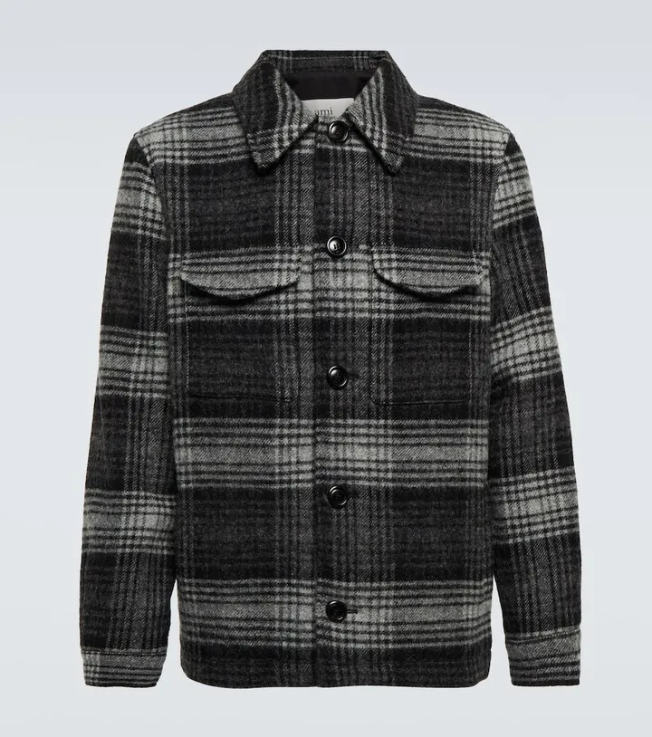 Checked wool jacket