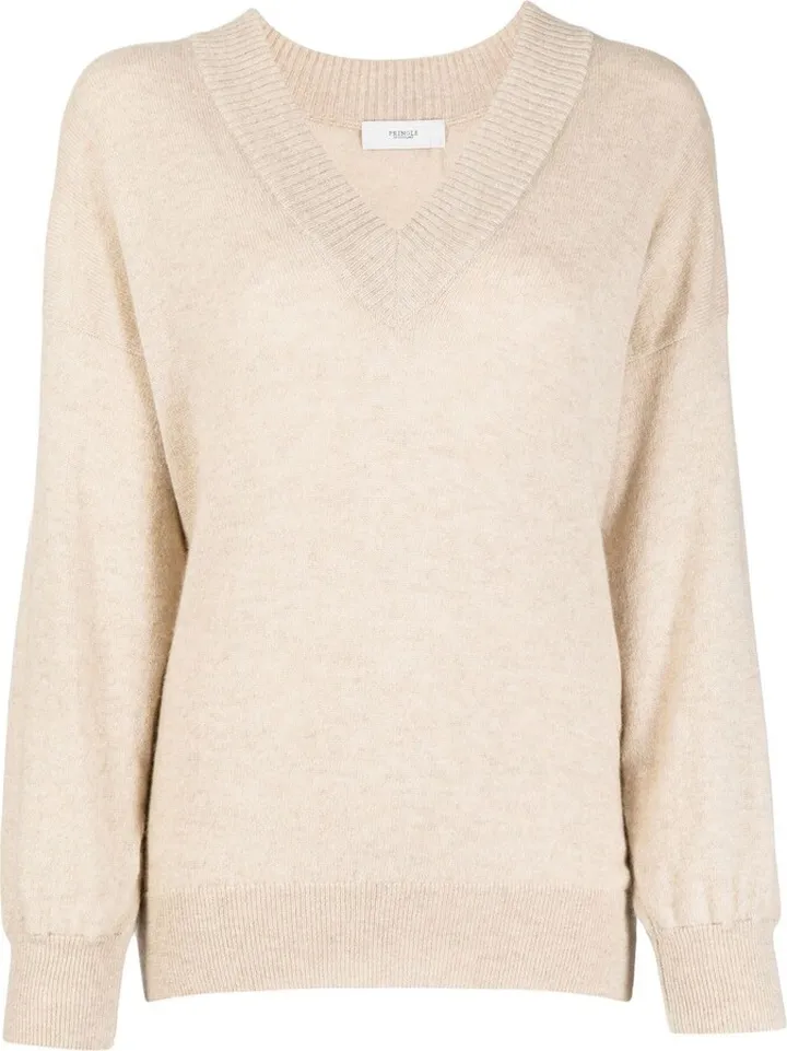 V-neck long sleeve jumper