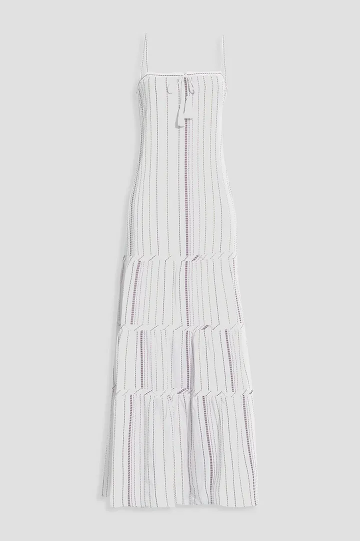 Fran embroidered cotton-voile maxi dress