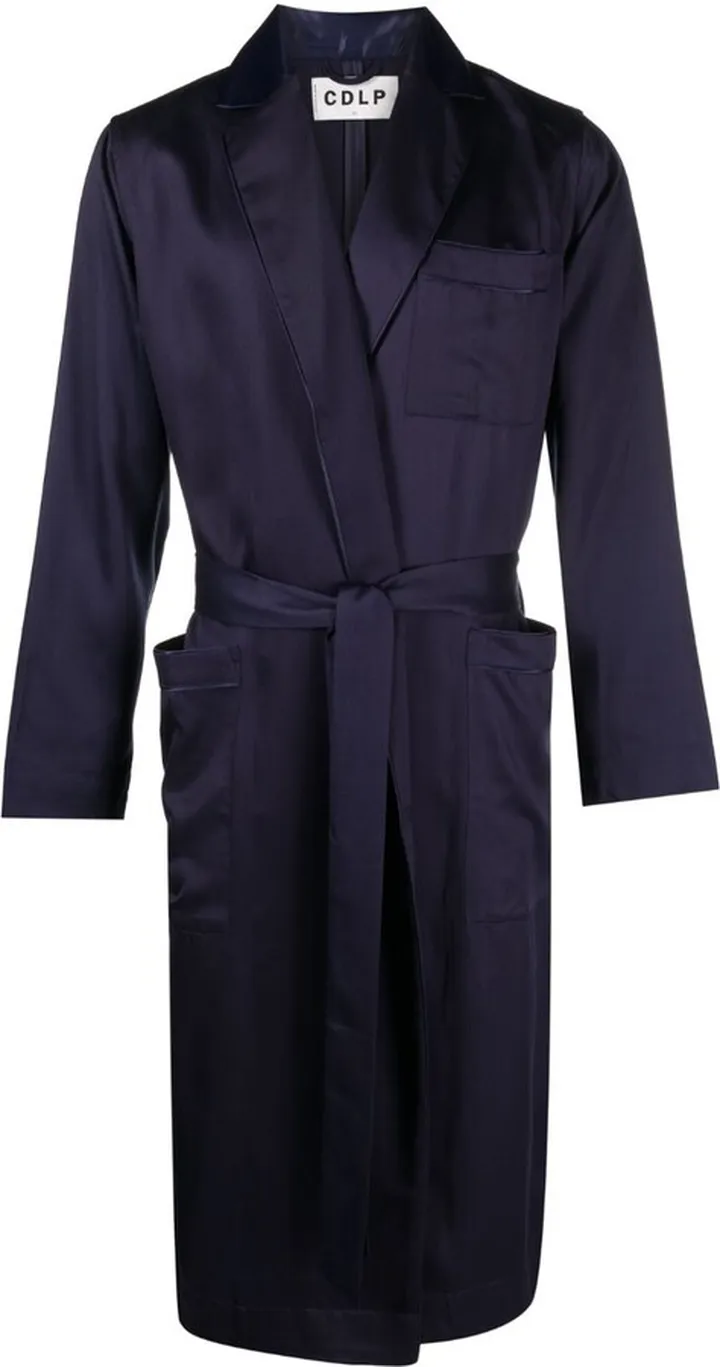 Blue Satin Belted Robe