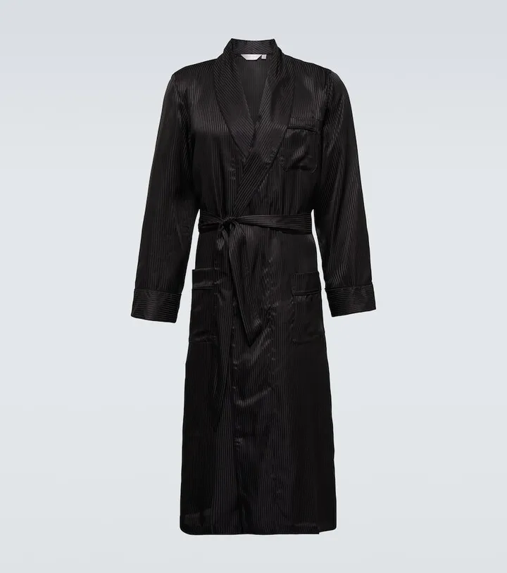 Woburn striped silk satin robe