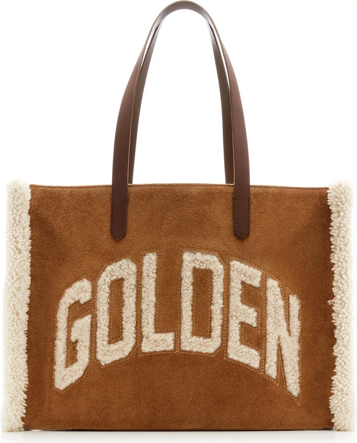 Women's California Shearling-Trimmed Suede Tote