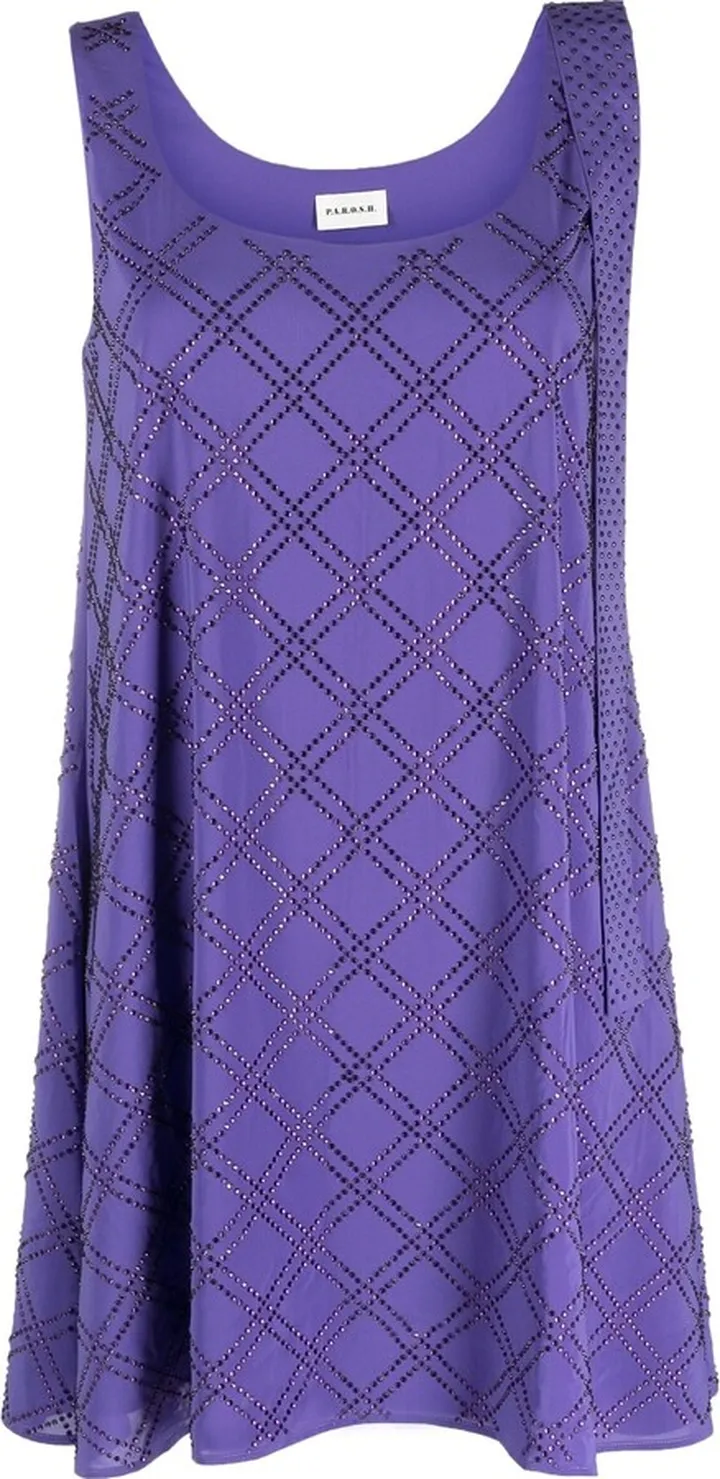 Rhinestone-Embellished Sleeveless Dress