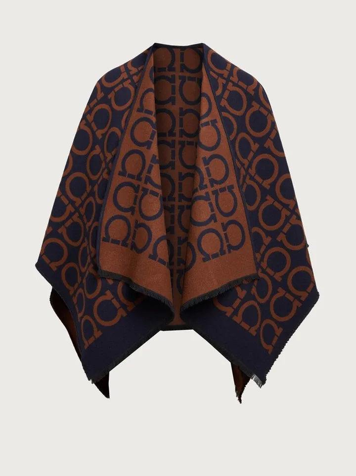 Ferragamo Women Gancini print cape Blue