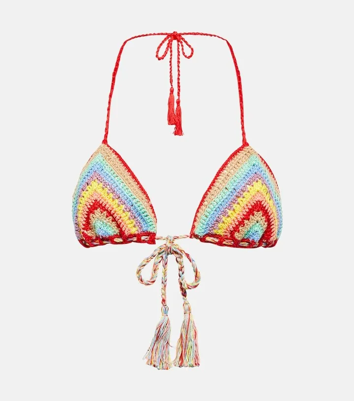 Crochet cotton bikini top