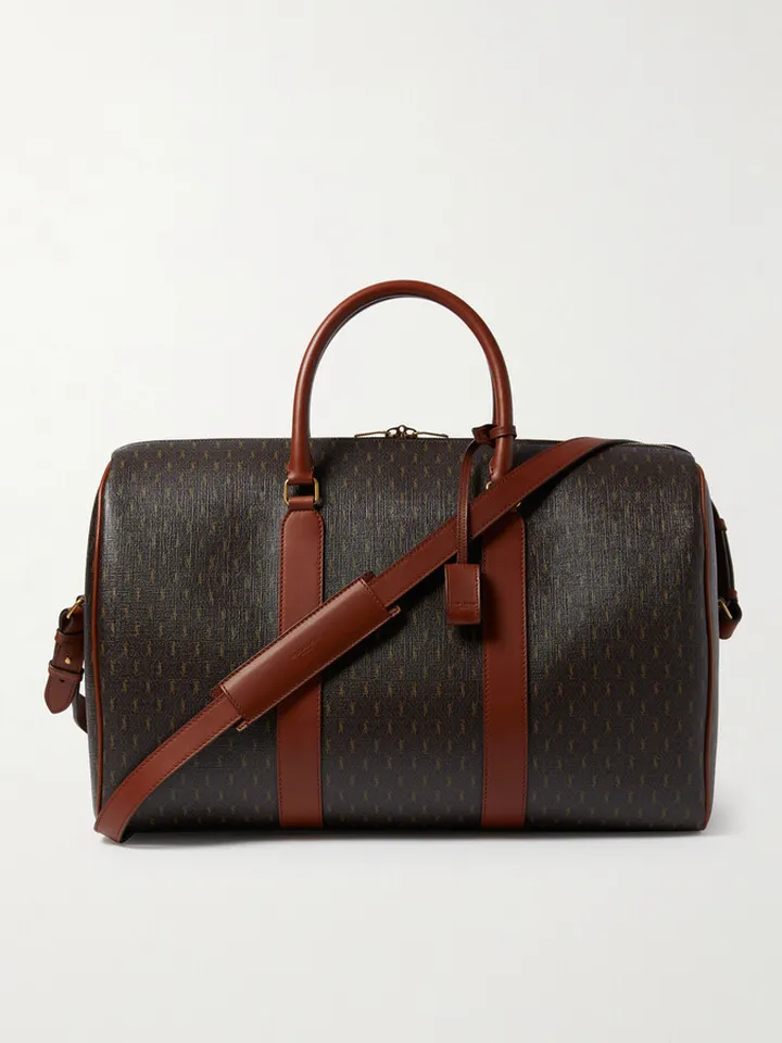 Le Monogramme 48H Leather-Trimmed Coated-Canvas Duffle Bag