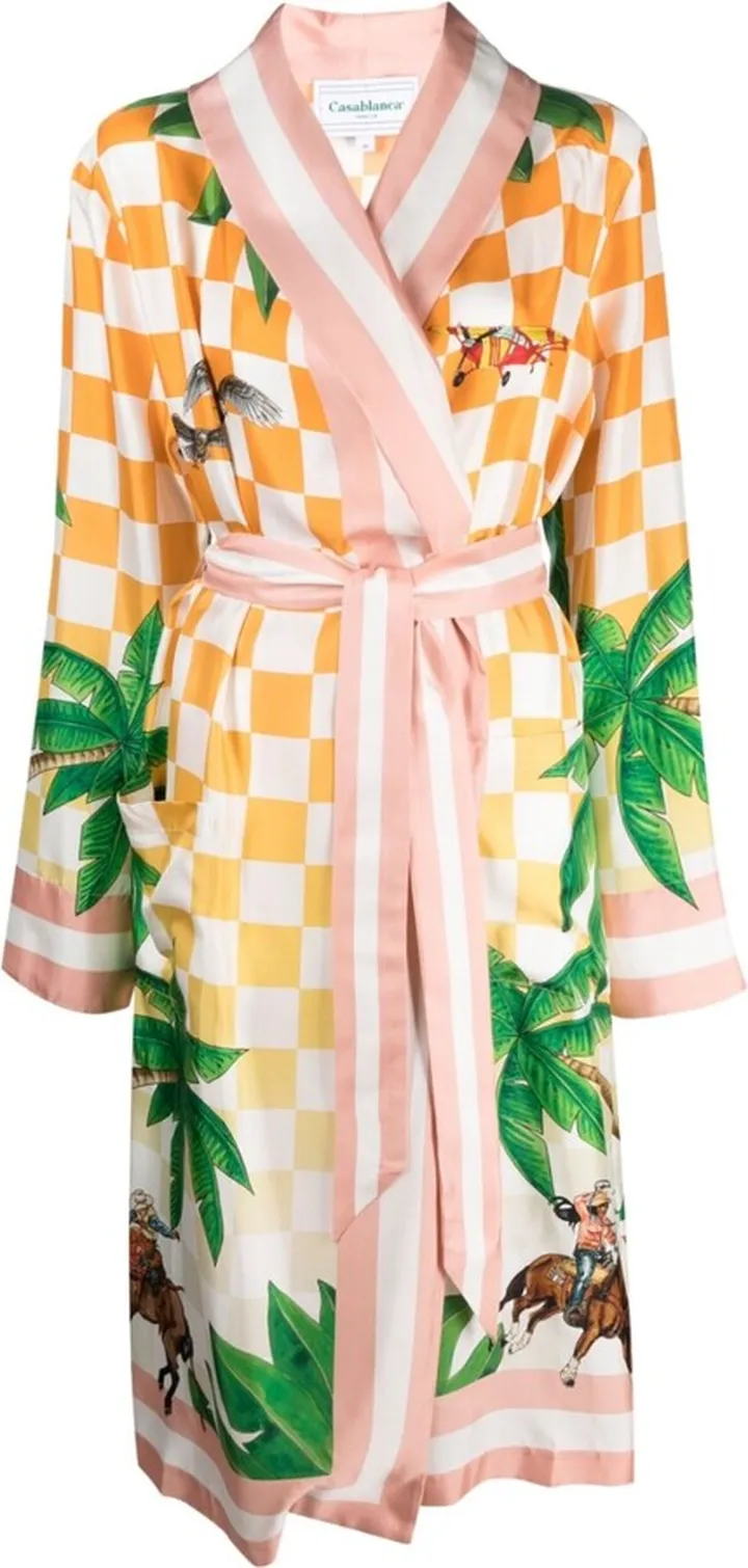 CASABLANCA- Printed Silk Robe